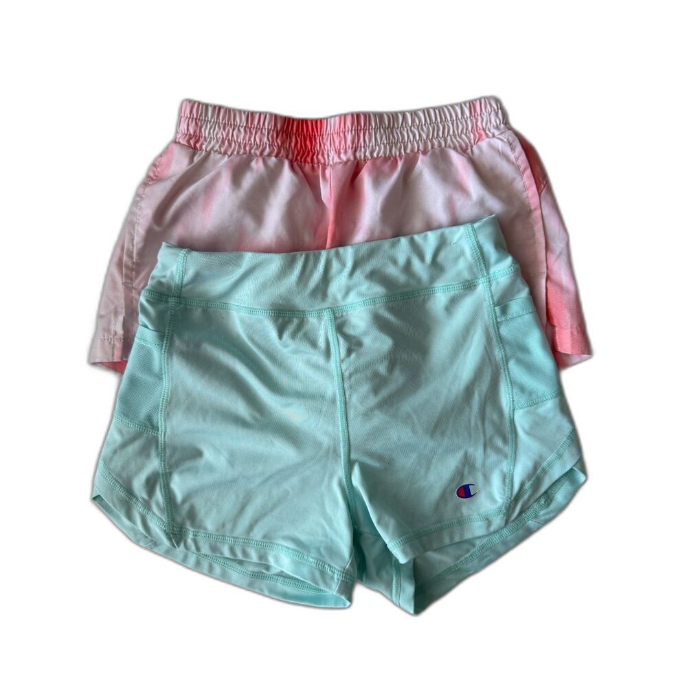 Girls Active Shorts Bundle Champion Mint Green 7/8 & Old Navy Go-Dry Tie Dye M 8